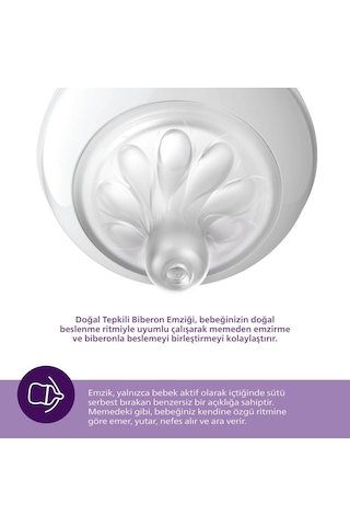 Doğal Tepkili Natural Response 2'li Biberon Emziği No:4 3+ Ay