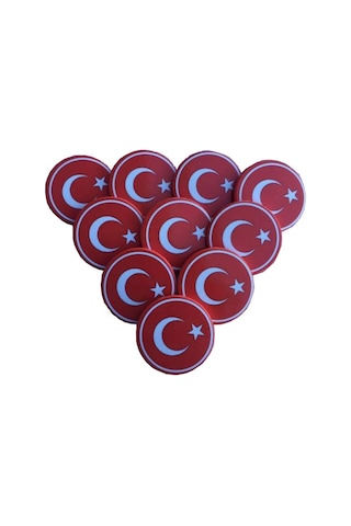Kırmızı Ay Yıldız Türk Bayrağı Yaka Rozeti 20 Adet