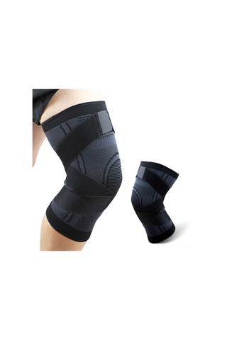 Geeksen Siyah Nilon Spor Dizlik, Baskılı Örgü, Hareket Destekli, S Bedeni Siyah