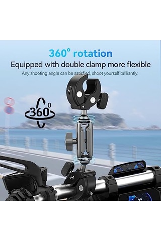 Duall Top Kelepçe Montaj Çubuk Direği Bisiklet Bisiklet Motosiklet Gidon Tüp Tutucu Aksesuarları Gopro Hero 13 12 1