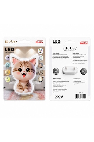 10 Adet Kedi Ledli Gece Lambası Gc-19 5691 .