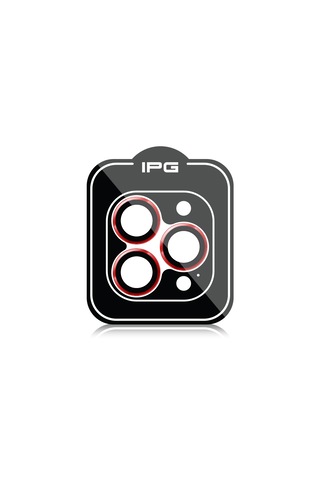 Apple Uyumlu iPhone 14 Pro / Pro Max İçin Ipg Kamera Lens Koruyucu - Kırmızı