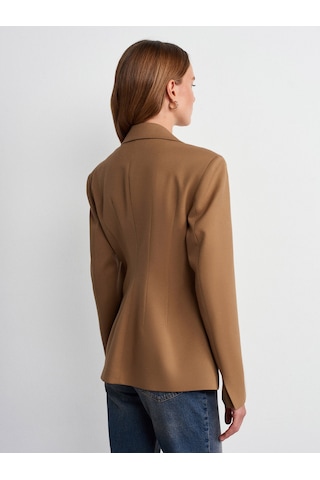 Dilvin 60774 Fitted Kesim Vatkalı Blazer-camel CAMEL