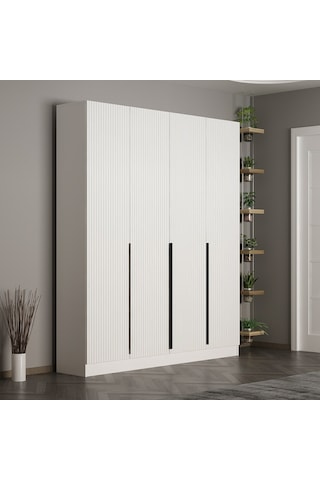 Minar Kale 210 Cm 4 Kapaklı 2b Raf Portmanto Byz Mbr Çizgili Byz