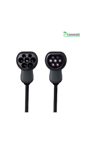 Coswatt Elektrikli Araç Tip-2 Şarj Kablosu 22 kW-32A-5M-380V AC