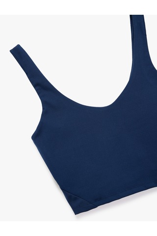 Koton Koton X Sibil Çetinkaya - Kolsuz U Yaka Dikiş Detaylı Sporcu Sütyeni Lacivert 6wak30100nk