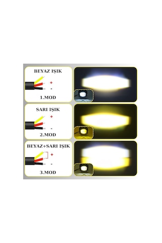 Motosiklet Scooter Led Sis Farı Set Delici Işık Beyaz Sarı Metal Kasa 2 Adet 2 Adet