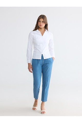 Lcwaıkıkı Classic Mavi Carrot Fit Keten Karışımlı Kadın Jean Pantolon