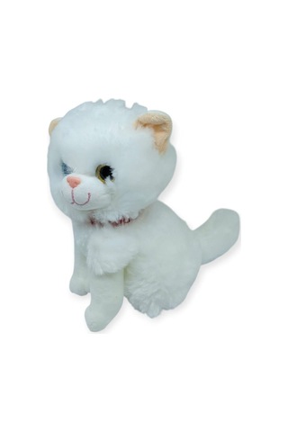 Sesli Peluş Kedi Van Kedisi 25 Cm - Beyaz