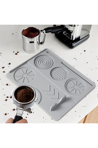 Homyl Espresso Tamper Mat Silikon Dayanıklılık Kahve Gri