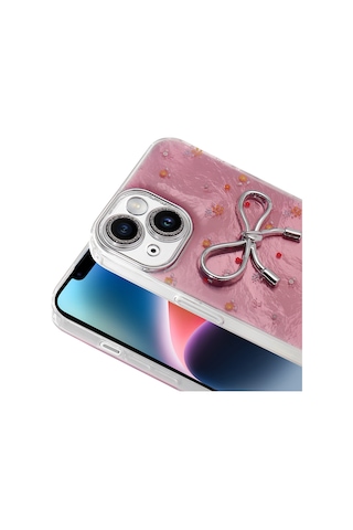 Apple Uyumlu iPhone 13 Kılıf Kamera Korumalı Figürlü Zore Ponti Silikon Kapak - Lila Lila