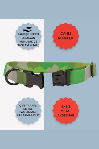 Caramelos İsimli Köpek Tasması, Köpek Künyesi, Köpek İsimlik 07 Açık Yeşil