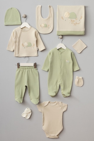 Bebitof 10 Parça Gülen Kaplumbağa Hastane Çıkışı Pamuklu Haki