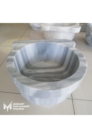 Marmara Pijamalı Mermer Kulaksız Düz Kurna