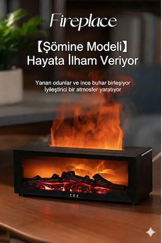 A4 Şömine Esintili Aromaterapi Difüzörü Ultrasonik Hava Nemlendici