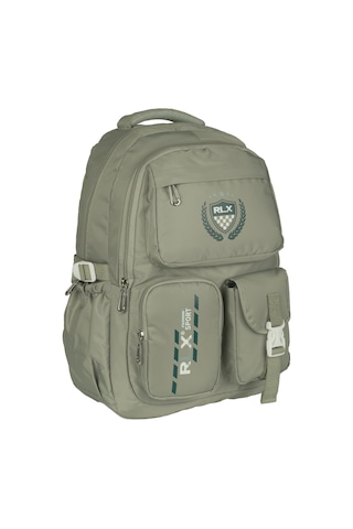 Relaxion Su Geçirmez Çok Gözlü Okul Sırt Çantası Haki 2058