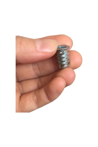 Metal Düz Dişli Dübel Ahşap Dübeli M6 8x16 Diş Çinko Mobilya Bağlantı Ünite Birleştirme 25 Adet