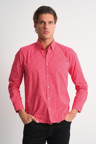 Alexander Gardi Alexandergardı Desenli Slim Fit Erkek Gömlek Pembe