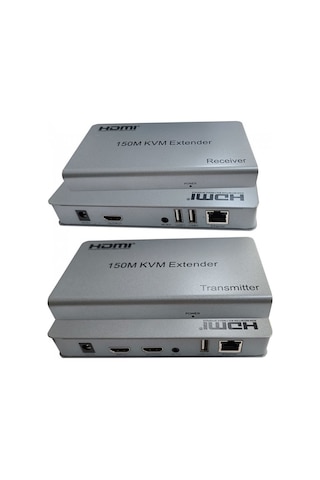 Hdmı 150m Kvm Extender Alıcı Verici Receiver Transmitter Kvm Extender