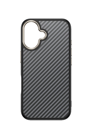 Apple Uyumlu iPhone 16 Plus Kılıf M-safe Şarj Özellikli Karbon Fiber Görünümlü Tchs Antina Kapak - Siyah-yeşil Siyah-yeşil