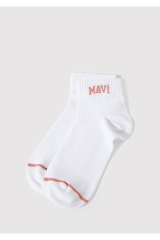 Mavi - Beyaz Patik Çorap 1912785-20454 Beyaz