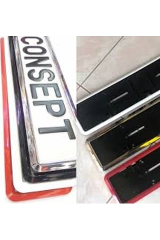Araç Takmatik Plakalık Krom P. Black Beyaz Kırmızı Araç Plakalık 401594942