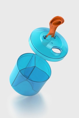 Renga Doli 290 Ml 3 Bölmeli Pp Toz Mama Kabı 221004 Mavi Mavi