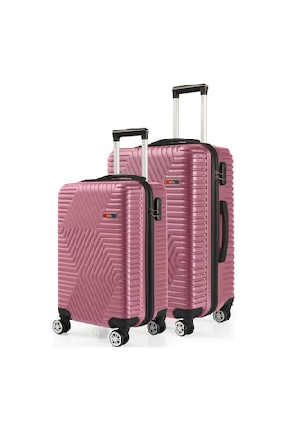 G&d Polo Suitcase Abs Kabin Ve Orta Boy Gül Kurusu 2'li Valiz Seti 600.08-set-ok Gülkurusu