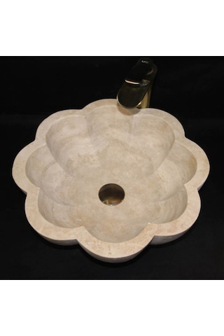 Traverten Papatya Özel Tasarım Lavabo