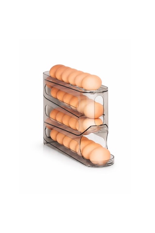 Microcase Abs Plastik Dolapiçi Yuvarlanır Tip Yumurta Organizer Ve Standı Al5452 Füme