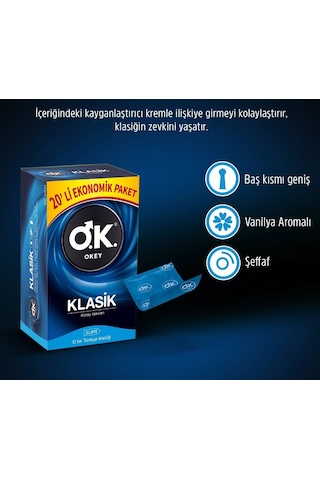 Okey Klasik Prezervatif 60'lı