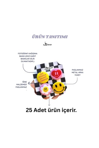 Punky Design 10 Kasım Atatürk Anma Rozeti Yaka İğnesi 25 Adet 44 Mm Saygı Ve Özlemle-1 Gri - Siyah