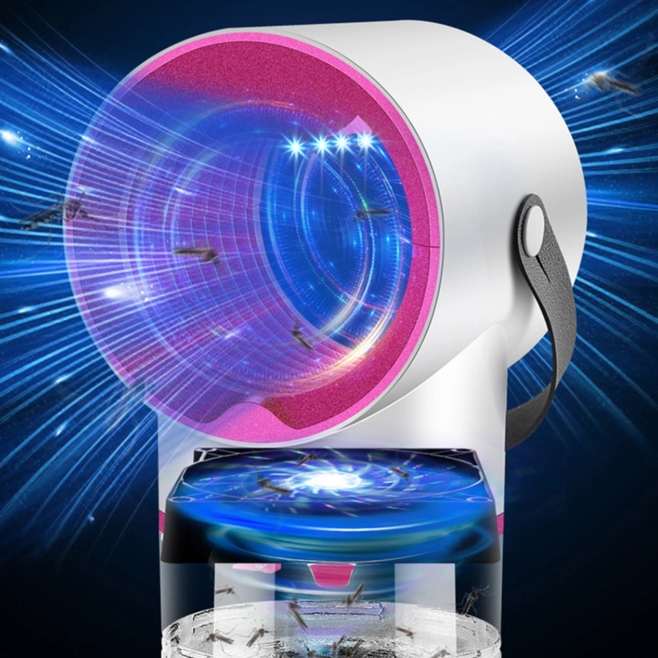 Moveevo Usb Şarjlı Evcil Moskitötü - Odalar İçin Sessiz, Girişli Avlama Teknolojisi, 5w Led Işık, Şeffaf Tabanlı, Perl Beyaz