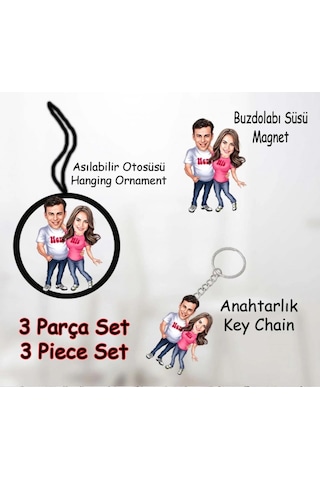Kişiye Özel 3 Parça Aksesuar Set - Karikatür Set