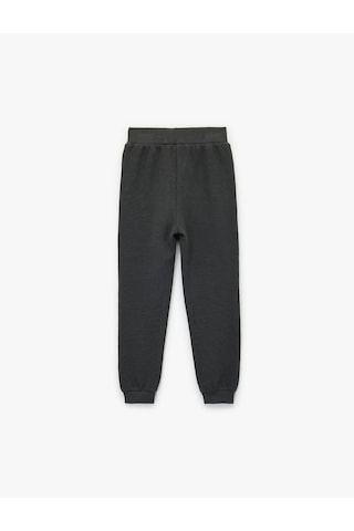 Koton Pamuklu Şardonlu Beli Lastikli Basic Jogger Eşofman Altı Antrasit 6wmb40025tk Antrasit