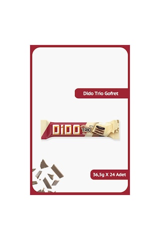 Ülker Dido Trio Beyaz Çikolatalı Gofret 24 x 36.5 G Ülker Dido Trio Beyaz Çikolatalı Gofret 24 x 36.5 G