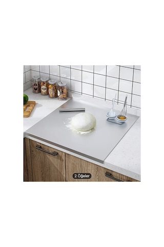 Gkd Paslanmaz Çelik Tek Taraf Bükümlü Metal Tezgah Koruyucu 40 X 30 Cm Gri