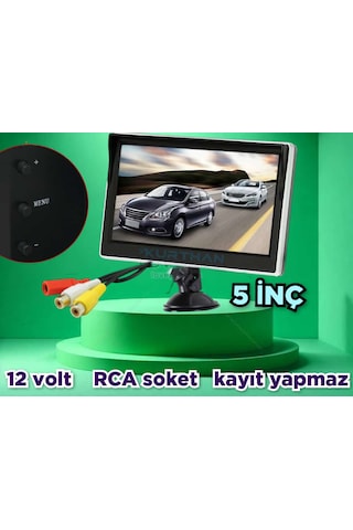 5'' Cam Vantuzlu Kayıtsız Araç Monitörü Kamerasız 12 Volt