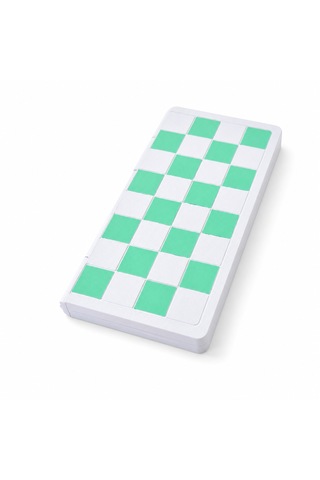 Katlanabilir Mini Satranç Takımı Beyaz & Pastel Su Yeşil 21 X 21 Cm Taşınabilir Pratik Satranç Seti