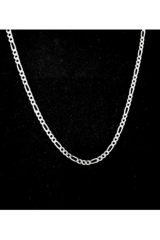 Omar Silver Erkek Figaro Gümüş Kolye Zincir 4,4 Mm