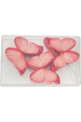 Reedark 60 Adet Kırmızı Renkli Alaca Kelebek Desenli Nohut Unlu Kağıt Pasta Dekorasyonu Fırın Ve Soğuk Tabak Süs Malzemesi Diğer