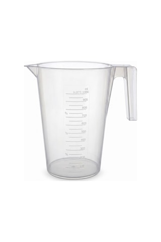 Plastik Kulplu Ölçü Kabı Beher 1 Litre Şeffaf