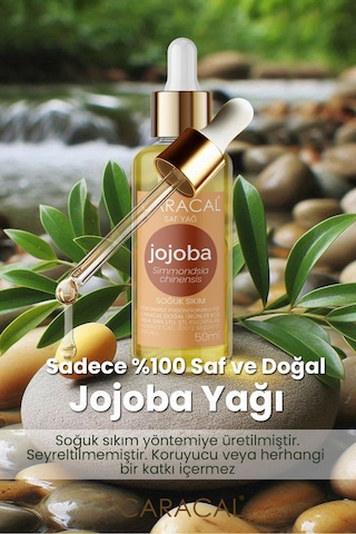Caracal Saf Soğuk Sıkım Jojoba Yağı Yüz Saç Vücut Tırnak Bakım Yağı 50 Ml