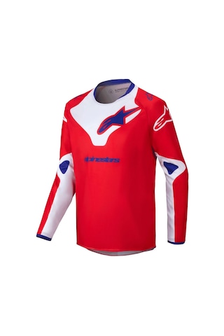 Alpinestars Youth Racer Veil Off-road Genç Motosiklet Jerseyi Kırmızı Beyaz Mavi