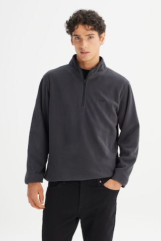 Lee Regular Fit Normal Kesim Fermuarlı Dik Yaka Polar Gri
