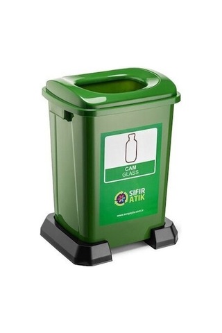 Geri Dönüşüm Sıfır Atık Kutusu Plastik 50 Litre 4 Lü Seri Atık