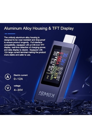 Diğer Voltmetre Type-c Test Telefonu Şarj Pd Ölçer Güç Gövde Doğru Cihazı Cep Alüminyum Alaşımlı Akım Cv