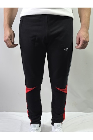 Jump Erkek Pamuklu 2 İplik Slim Fit Fermuarlı Paça Eşofman Altı Siyah