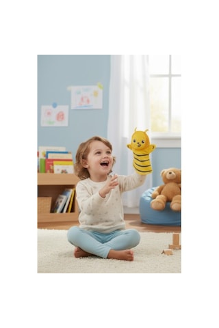 Toys2you Büyük Boy Keçe El Kuklası - Arı Sarı - Siyah