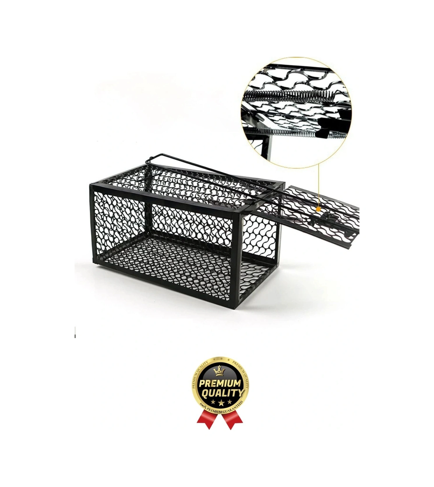 Özel Üretim Etkili Pratik Güvenli Hayvan Kemirgen Kontrolü Yaylı Otomatik Kilitli Metal Fare Kafesi